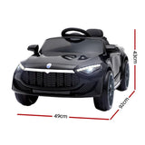Rigo Kids Electric Ride On Car Toys Cars Horn Music Remote Control 12V Black - Front View