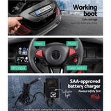 Rigo Kids Electric Ride On Car Toys Cars Horn Music Remote Control 12V Black - Close-Up Angle