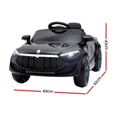 Rigo Kids Electric Ride On Car Toys Cars Horn Music Remote Control 12V Black - Front View