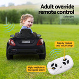 Rigo Kids Electric Ride On Car Toys Cars Horn Music Remote Control 12V Black - Rear View