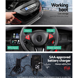 Rigo Kids Electric Ride On Car Toys Cars Horn Music Remote Control 12V Black - Close-Up Angle