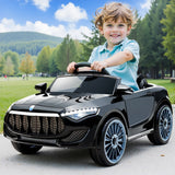 Rigo Kids Electric Ride On Car Toys Cars Horn Music Remote Control 12V Black - Low Angle
