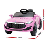 Rigo Kids Electric Ride On Car Toys Cars Headlight Music Remote Control 12V Pink - Front View
