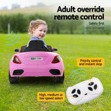 Rigo Kids Electric Ride On Car Toys Cars Headlight Music Remote Control 12V Pink - Rear View