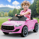 Rigo Kids Electric Ride On Car Toys Cars Headlight Music Remote Control 12V Pink - Low Angle