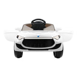 Rigo Kids Electric Ride On Car Cars Music Headlight Remote Control 12V White - Side View