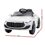 Rigo Kids Electric Ride On Car Cars Music Headlight Remote Control 12V White - Front View