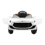 Rigo Kids Electric Ride On Car Cars Music Headlight Remote Control 12V White - Side View