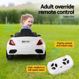 Rigo Kids Electric Ride On Car Cars Music Headlight Remote Control 12V White - Rear View