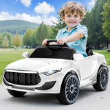 Rigo Kids Electric Ride On Car Cars Music Headlight Remote Control 12V White - Low Angle