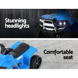 Rigo Kids Ride On ATV Quad Motorbike Car 4 Wheeler Electric Toys Battery Blue - Close-Up Angle