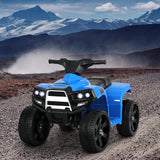 Rigo Kids Ride On ATV Quad Motorbike Car 4 Wheeler Electric Toys Battery Blue - Low Angle