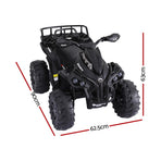 Rigo kids electric ride on ATV quad bike, 12V, black, tail storage rack
