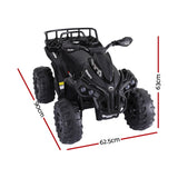 Rigo Kids Ride On Car ATV Quad Motorbike Storage Rack Electric Toys 12V Black - Front View