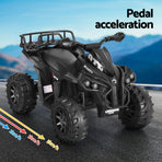 Rigo kids electric ride on ATV quad bike, 12V, black, anti-slip tyres