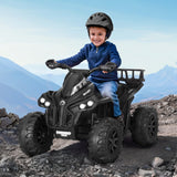 Rigo Kids Ride On Car ATV Quad Motorbike Storage Rack Electric Toys 12V Black - Close-Up Angle