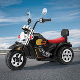 Rigo 6V Black Electric Kids Motorcycle - Ride-On Toy with Horn, Music & Safety Features