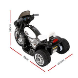 Rigo Kids Electric Ride On Patrol Police Car Harley-Inspired 6V Black - Front View