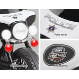 Rigo Kids Electric Ride On Patrol Police Car Harley-Inspired 6V Black - 45-Degree Angle