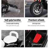 Rigo Kids Electric Ride On Patrol Police Car Harley-Inspired 6V Black - Close-Up Angle