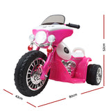 Rigo Kids Electric Ride On Patrol Police Car Harley-Inspired 6V Pink - Front View