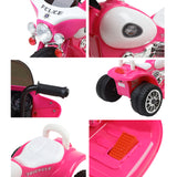 Rigo Kids Electric Ride On Patrol Police Car Harley-Inspired 6V Pink - Rear View