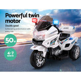 Rigo Kids Electric Ride On Patrol Police Car BMW-Inspired S1K 6V Battery White - Side View