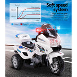 Rigo Kids Electric Ride On Patrol Police Car BMW-Inspired S1K 6V Battery White - Top-Down View