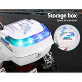 Rigo Kids Electric Ride On Patrol Police Car BMW-Inspired S1K 6V Battery White - Rear View