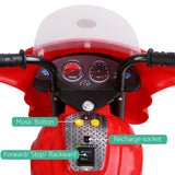 Rigo Kids Electric Ride On Police Motorcycle Motorbike 6V Battery Red - 45-Degree Angle