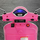 Kids Electric Ride On Car Motorcycle Motorbike Vespa Licensed GTS Pink - 45-Degree Angle