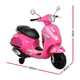 Kids Electric Ride On Car Motorcycle Motorbike Vespa Licensed GTS Pink - Front View