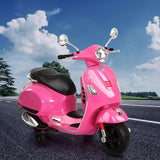 Kids Electric Ride On Car Motorcycle Motorbike Vespa Licensed GTS Pink - Close-Up Angle