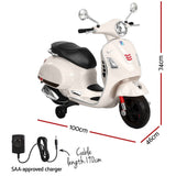 Kids Electric Ride On Car Motorcycle Motorbike Vespa Licensed GTS White - Front View
