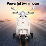 Kids Electric Ride On Car Motorcycle Motorbike Vespa Licensed GTS White - Top-Down View