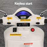 Kids Electric Ride On Car Motorcycle Motorbike Vespa Licensed GTS White - 45-Degree Angle