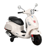 Kids Electric Ride On Car Motorcycle Motorbike Vespa Licensed GTS White - Rear View