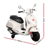 Kids Electric Ride On Car Motorcycle Motorbike Vespa Licensed GTS White - Front View