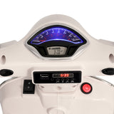 Kids Electric Ride On Car Motorcycle Motorbike Vespa Licensed GTS White - 45-Degree Angle