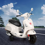 Kids Electric Ride On Car Motorcycle Motorbike Vespa Licensed GTS White - Close-Up Angle