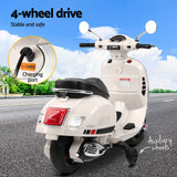 Kids Electric Ride On Car Motorcycle Motorbike Vespa Licensed GTS White - Rear View