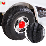 Rigo Kids Electric Ride On Police Motorcycle Motorbike 6V Battery White - Close-Up Angle