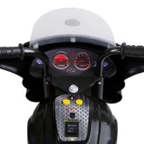 Rigo Kids Electric Ride On Police Motorcycle Motorbike 6V Battery Black - Close-Up Angle