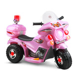 Rigo Kids Electric Ride On Police Motorcycle Motorbike 6V Battery Pink - Low Angle