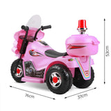 Rigo Kids Electric Ride On Police Motorcycle Motorbike 6V Battery Pink - Front View