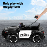 Rigo Kids Ride On Car Electric Patrol Police Cars Battery Powered Toys 12V Black - 45-Degree Angle