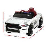 Rigo Kids Ride On Car Electric Patrol Police Cars Battery Powered Toys 12V White - Front View
