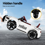 Rigo Kids Ride On Car Electric Patrol Police Cars Battery Powered Toys 12V White - Rear View