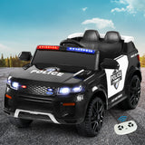 Rigo Kids Electric Ride On Patrol Police Car Horn Music Remote Black - Close-Up Angle