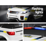 Rigo Kids Electric Ride On Patrol Police Car Horn Music Remote White - 45-Degree Angle